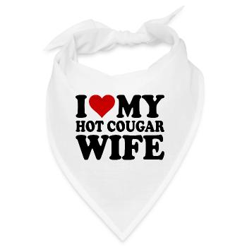 I love my hot cougar wife - Bandana - Weiß - Vorne