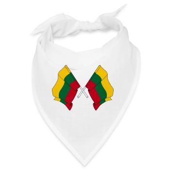 Zwei litauische Flaggen gekreuzt - Bandana - Weiß - Vorne