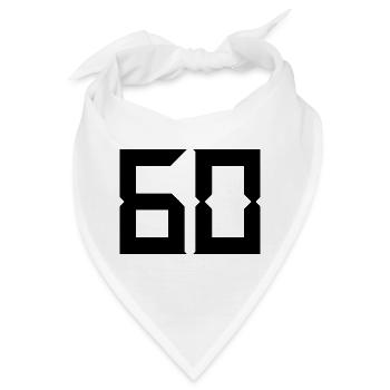 60. 60 JAHRE. 60-JÄHRIGES JUBILÄUM. 60. GEBURTSTAG. - Bandana - Weiß - Vorne