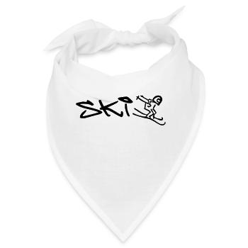 winterliches Ski Downhill - Bandana - Weiß - Vorne