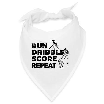 Run Dribble Score Repeat - Bandana - Weiß - Vorne