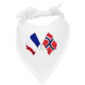 Flagge von Frankreich und Flagge Norwegen - Bandana - Weiß - Vorne