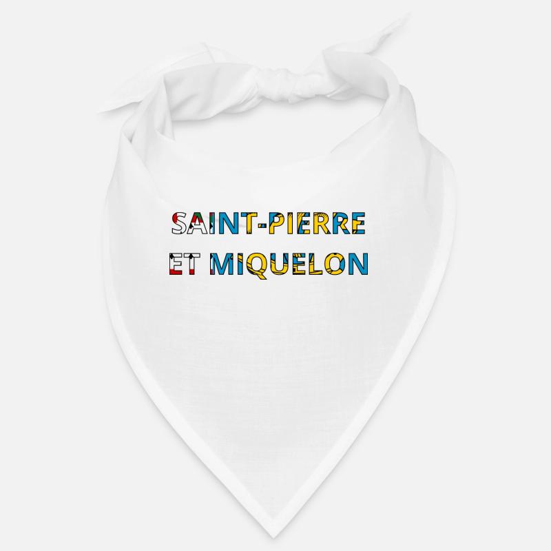 Drapeau Saint perre et miquelon - Bandana - blanc