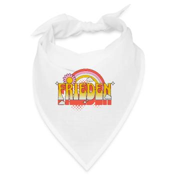 Peace Frieden Bunt Regenbogen Blume Gegen Krieg - Bandana - Weiß - Vorne