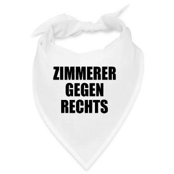 Zimmerer gegen rechts - Bandana - Weiß - Vorne