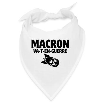 Anti-Krieg, Macron, Stoppt den Krieg - Bandana - Weiß - Vorne