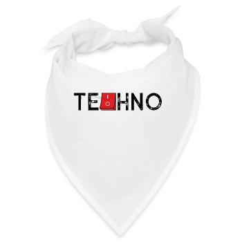 Techno On Off - Bandana - Weiß - Vorne