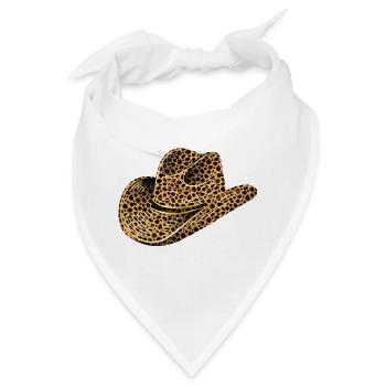 Cowboyhut,Westernhut im Leoparden Muster - Bandana - Weiß - Vorne