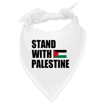 Stand with palestine - Bandana - Weiß - Vorne