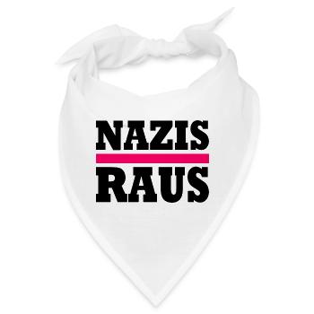 Nazis raus - Bandana - Weiß - Vorne