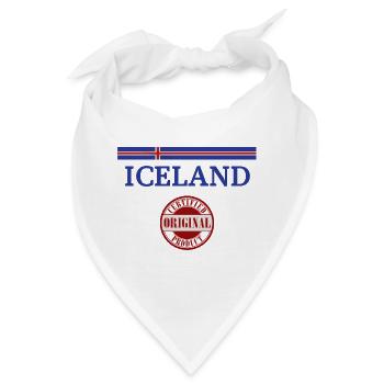 Flagge von Island, Isländischer Stolz - Bandana - Weiß - Vorne