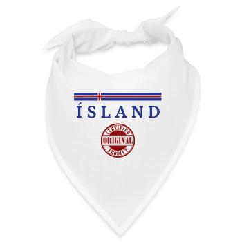 Flagge von Island, Isländischer Stolz - Bandana - Weiß - Vorne