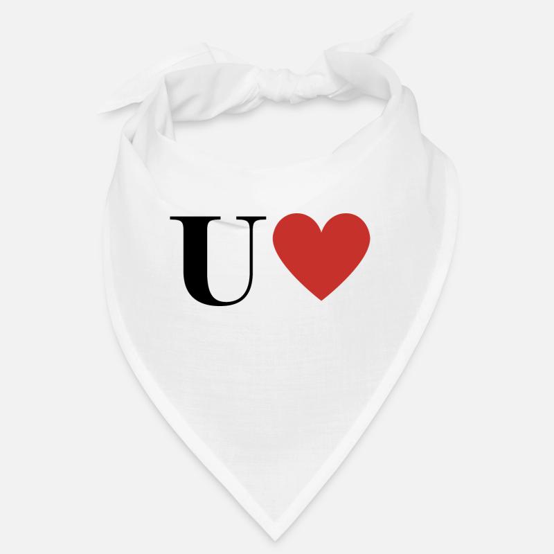 Letter u red heart Bandana
