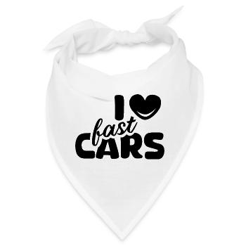 i love cars Autos Sportauto Tuner Symbol Grafik - Bandana - Weiß - Vorne