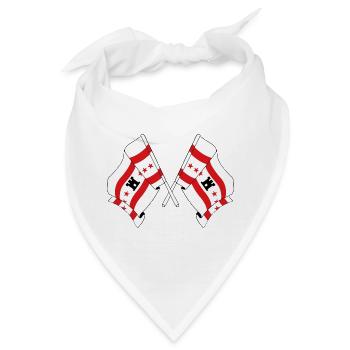 Zwei Flaggen der Provinz Drenthe - Bandana - Weiß - Vorne