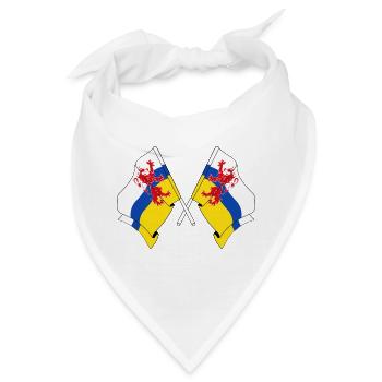 Zwei Flaggen der Provinz Limburg - Bandana - Weiß - Vorne