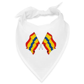 Zwei Flaggen der Provinz Overijssel - Bandana - Weiß - Vorne