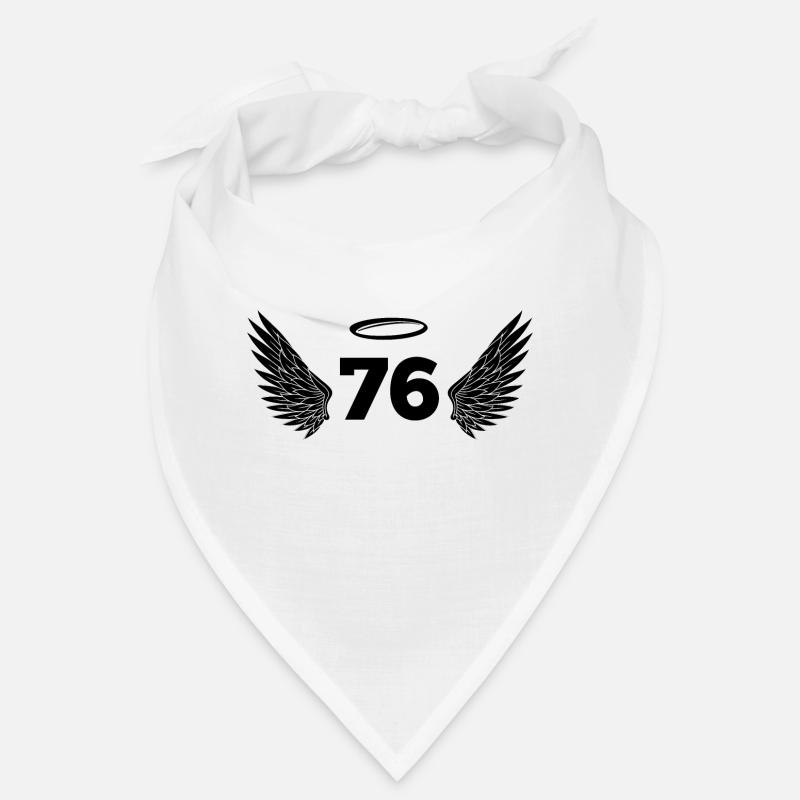 Number 76 Angel - 76th Birthday Wings Bandana