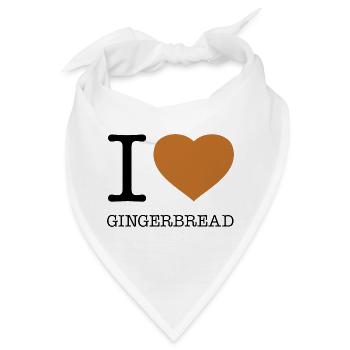 I LOVE GINGERBREAD Lebkuchen - Bandana - Weiß - Vorne