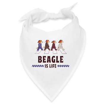 Beagle ist Leben Design - Bandana - Weiß - Vorne