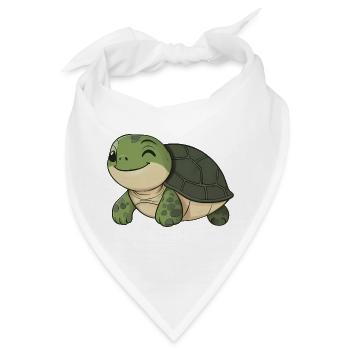 Süße glückliche Schildkröte - entzückende und fröhliche Karikatur - Bandana - Weiß - Vorne