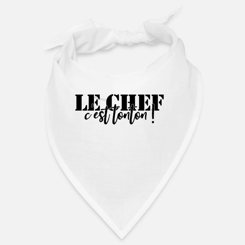 Personalized 🍴 apron The chef is UNCLE! - Bandana - white