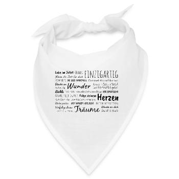 Du bist einzigartig – pos. Affirmationen & Sprüche - Bandana - Weiß - Vorne