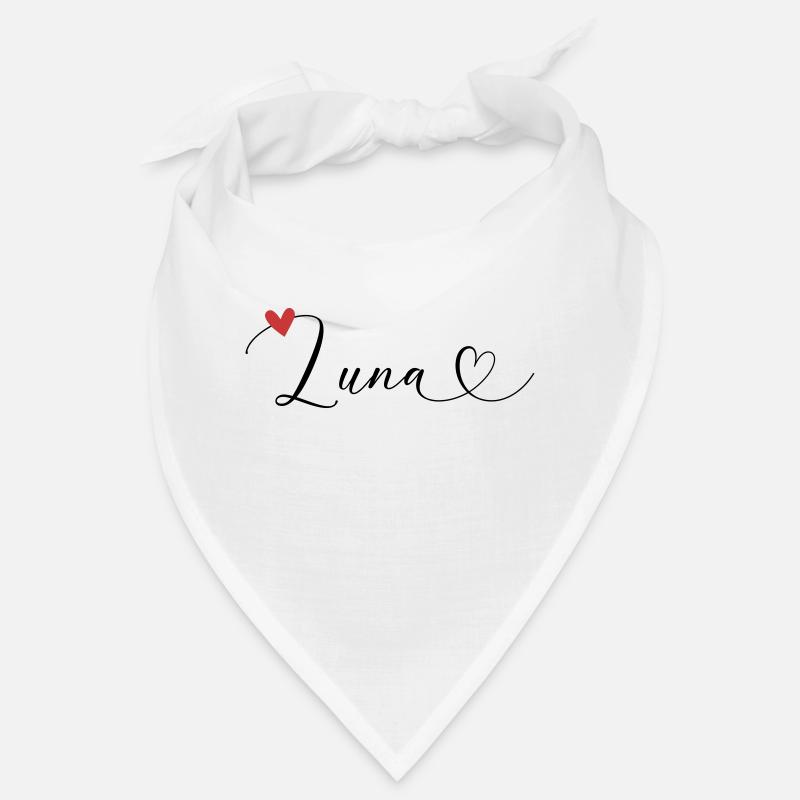 Luna Name First Name Calligraphy Heart Bandana