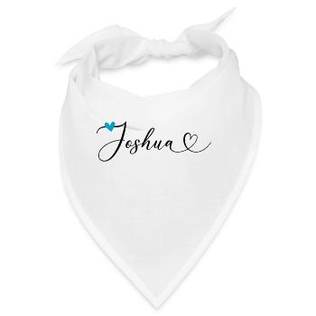 Joshua Name Vorname Kalligrafieherz - Bandana - Weiß - Vorne