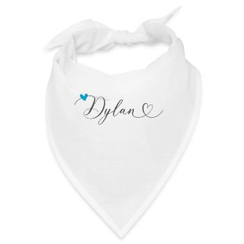 Dylan Name Vorname Kalligrafieherz - Bandana - Weiß - Vorne