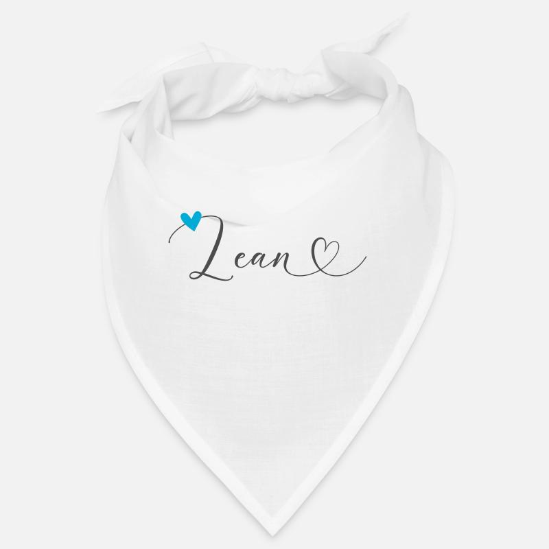 Lean Name First Name Calligraphy Heart Bandana