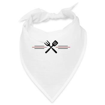 Grill Besteck Grillen Symbol - Bandana - Weiß - Vorne
