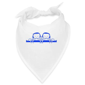 2 DJ Oktopus Duo Freunde Mischpult Club Musik Team - Bandana - Weiß - Vorne