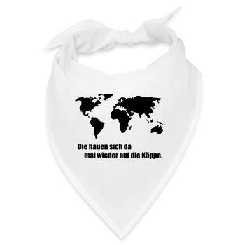 Weltkarte - Bandana - Weiß - Vorne