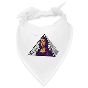 Mona Lisa (La Joconde) in der Glaspyramide - Bandana - Weiß - Vorne