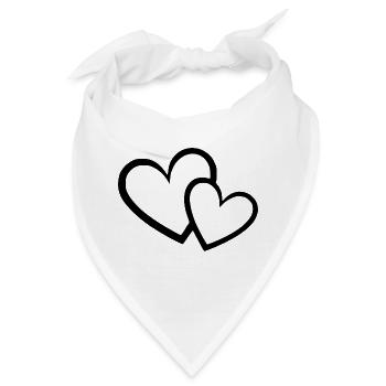 Valentinstag Schwarzes Herz, Valentinstag - Bandana - Weiß - Vorne