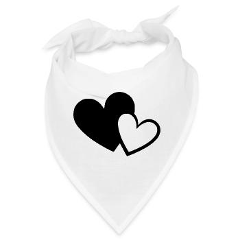 Valentinstag Schwarzes Herz, Valentinstag - Bandana - Weiß - Vorne