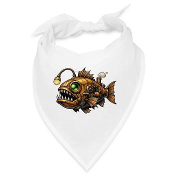 Steampunk Tiefsee Piranha - Bandana - Weiß - Vorne