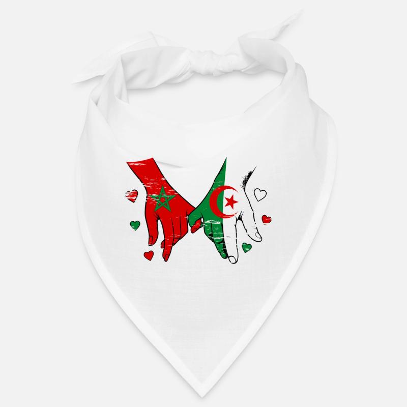 Morocco Algeria flags handholding used Bandana
