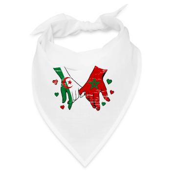  Algerien Marokko Flagge Händehalten used - Bandana - Weiß - Vorne