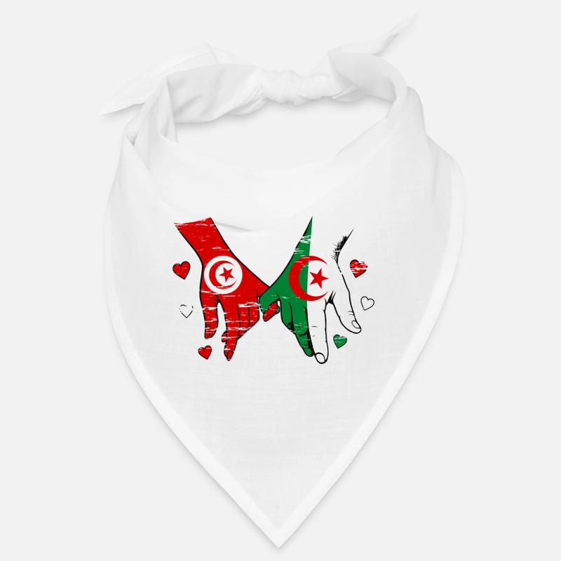 Tunisie-Algérie Drapeau main dans la main Bandana