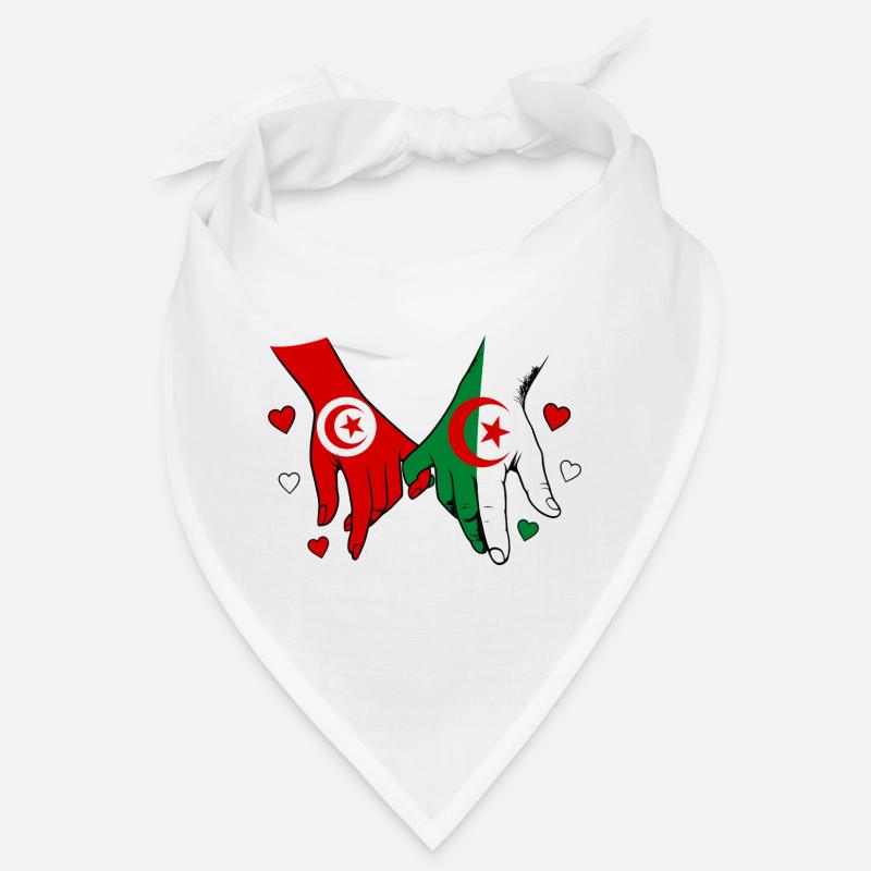Tunisie-Algérie Drapeau main dans la main Bandana