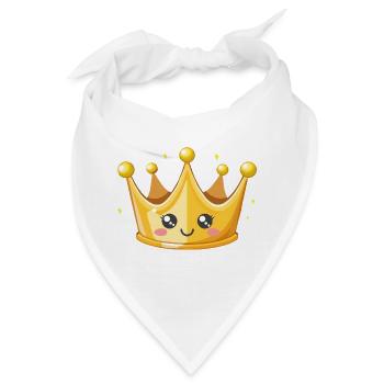 Kawaii Goldene Krone Illustration - Bandana - Weiß - Vorne