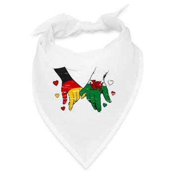 Deutschland_Wales_Flagge_Haendehalten_used - Bandana - Weiß - Vorne