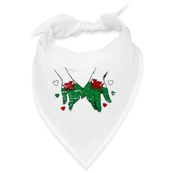 Wales_Flagge_Haendehalten_used - Bandana - Weiß - Vorne