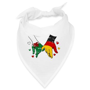 Wales_Deutschland_Flagge_Haendehalten_used - Bandana - Weiß - Vorne