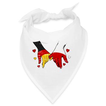 Deutschland Polen Flagge Händehalten - Bandana - Weiß - Vorne