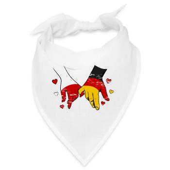 Polen_Deutschland_Flagge_Haendehalten_used - Bandana - Weiß - Vorne
