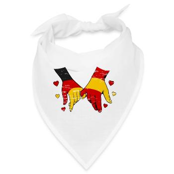 Deutschland_Spanien_Flagge_Haendehalten_used - Bandana - Weiß - Vorne