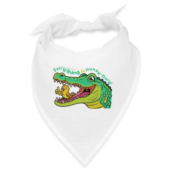 Kroko und Vogel: Everything is Hunky-Dory! - Bandana - Weiß - Vorne